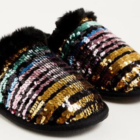 torrid Shoes - TORRID SEQUIN FUR SLIPPERS NWT 10WW